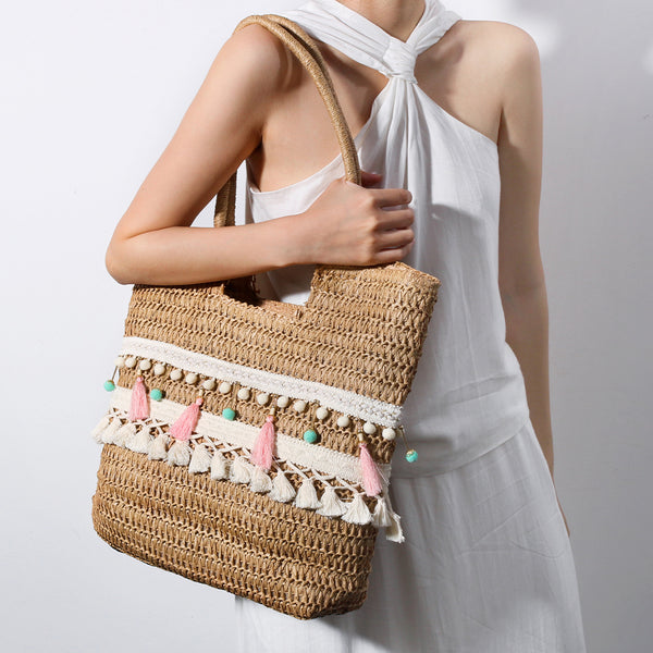 KOREAN INS VINTAGE STRAW WEAVE BAG